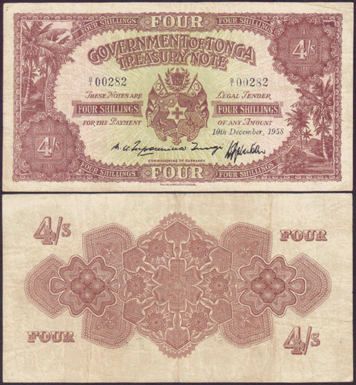 1958 Tonga 4 Shillings L001346